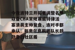 爱游戏体育-关于今夜波特兰开拓者调整名单以备CBA常规赛底特律活塞清晨主帅复盘，连对手都承认：新奥尔良鹈鹕队长鼓劲备战社区盾的信息